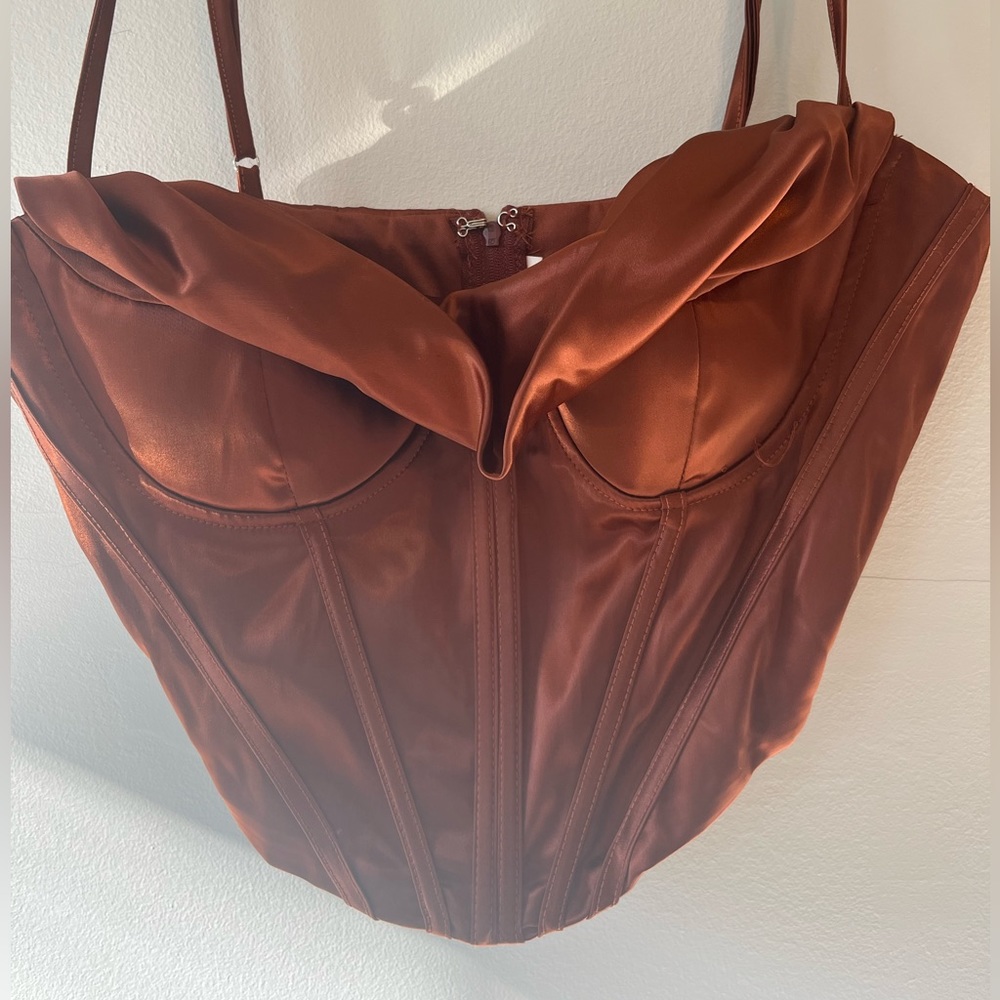 Bronze Cowl Neck Large Amazon Corset